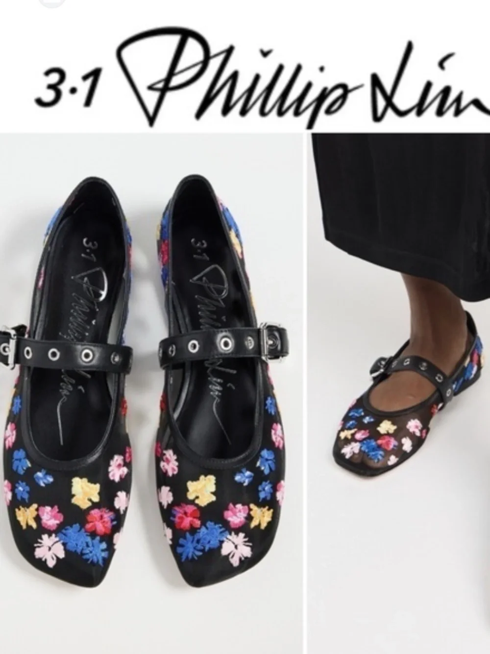 3.1 Phillip Lim Flowerworks Mesh Mary Jane